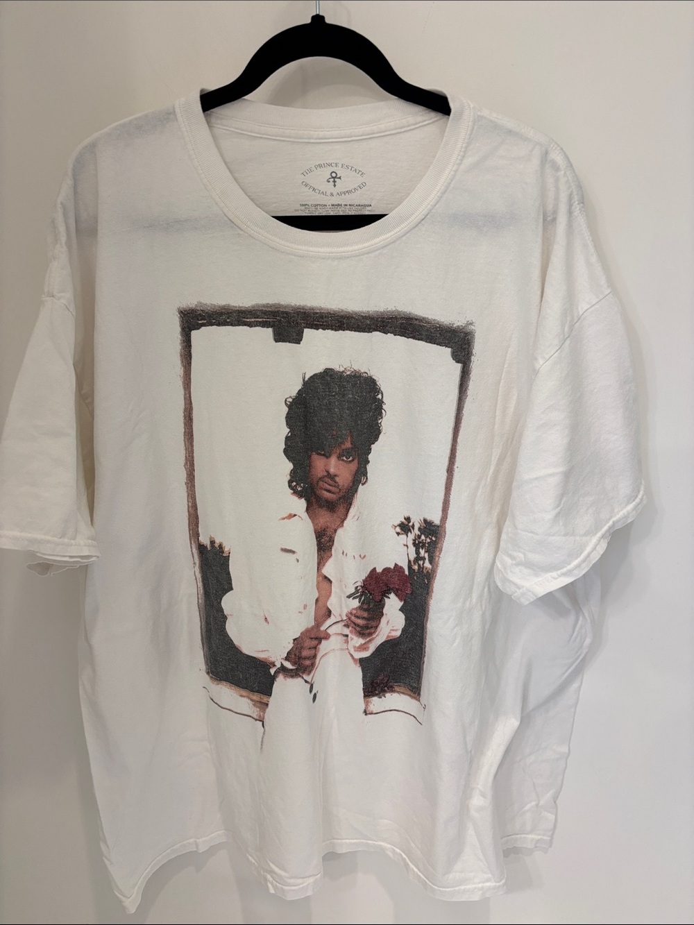 Vintage Official Prince Estate White Short-Sleeve Graphic Tee w/ Portrait Print